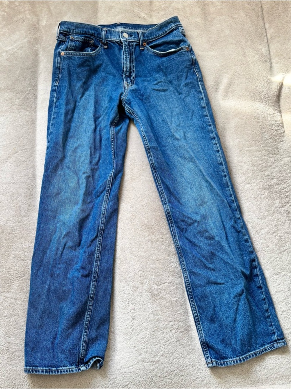 Gap ‘90s Loose Mid Rise Denim Blue Wash Straight Jeans Womens Size 29 8R